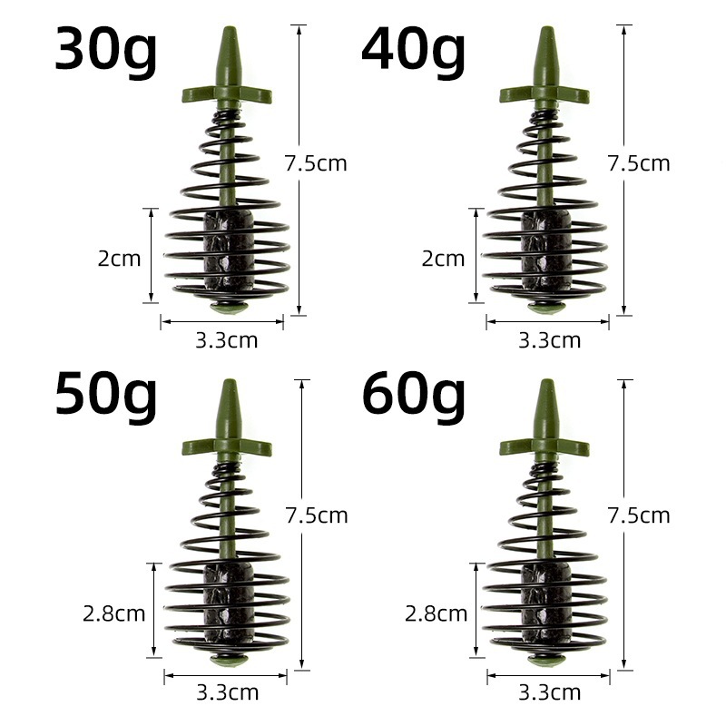 Fish Alarm - 2pcs Inline Spring Carp Feeder 30g