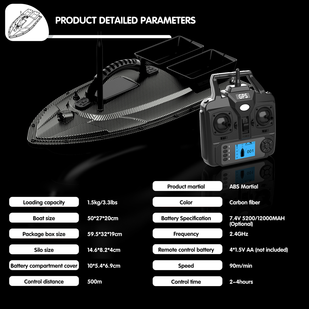 V070 12000mAh/5200mAh RC Bait  - đánh giá và giá Fish Finder Gps